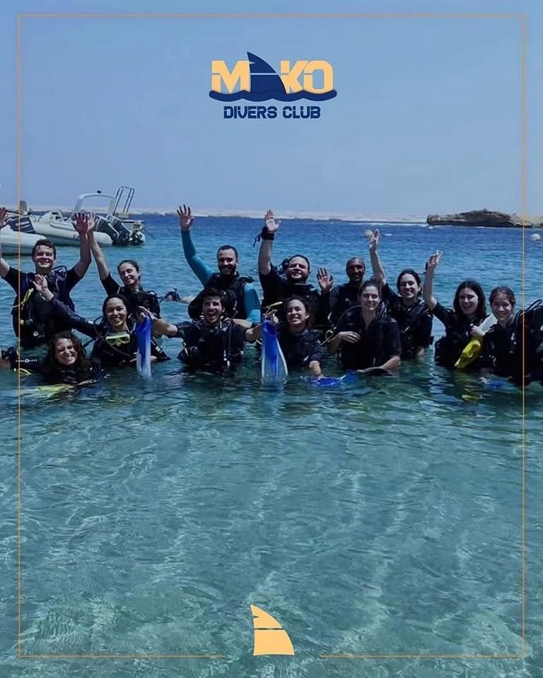 Group of happy divers on a boat